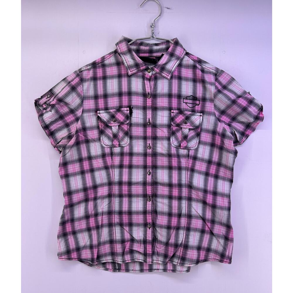 Harley Davidson Woman’s Pink Flannel Plain Size XL